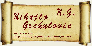 Mihajlo Grekulović vizit kartica